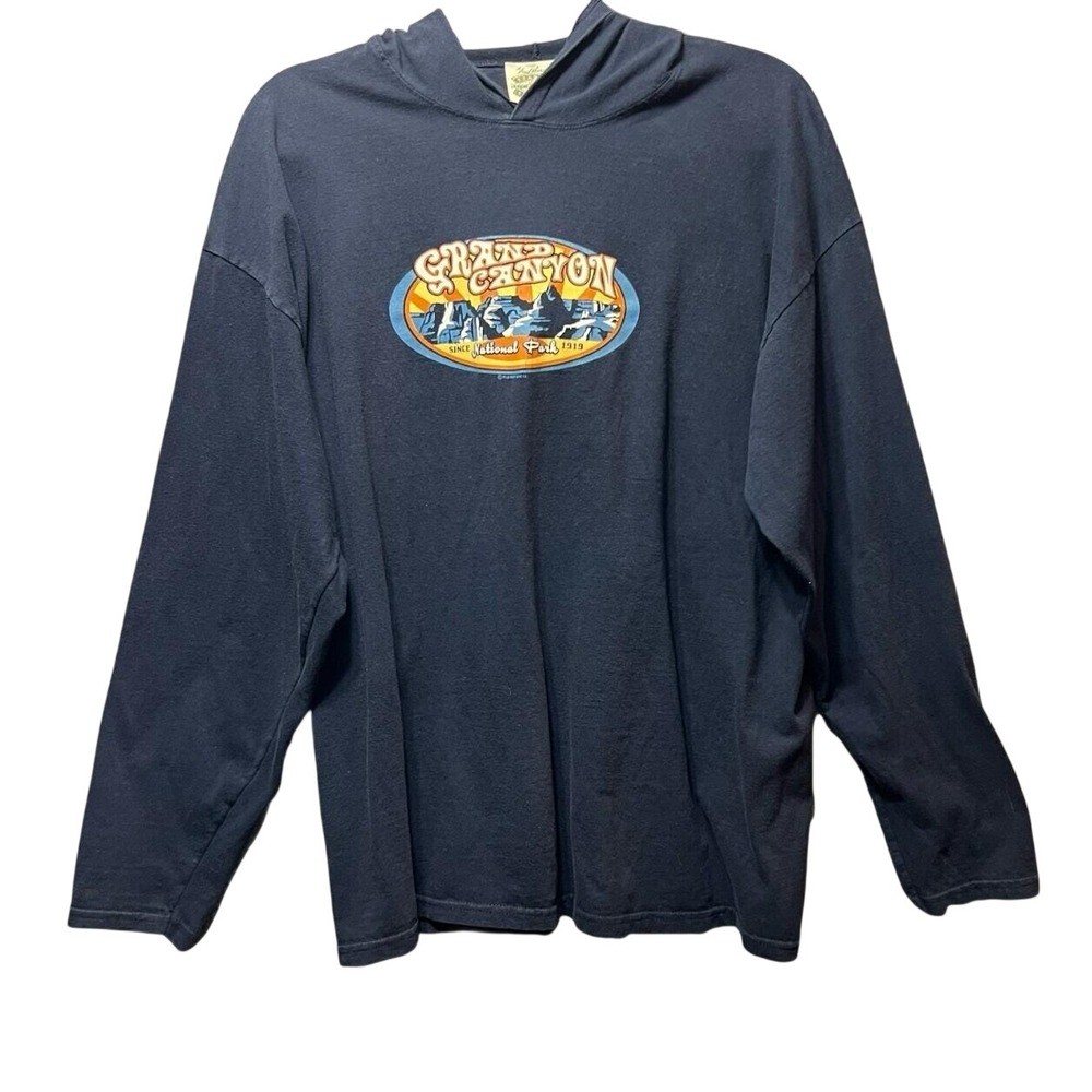 Fred Harvey Trading Co Grand Canyon National‎ Park Hooded T-Shirt Navy Blue L